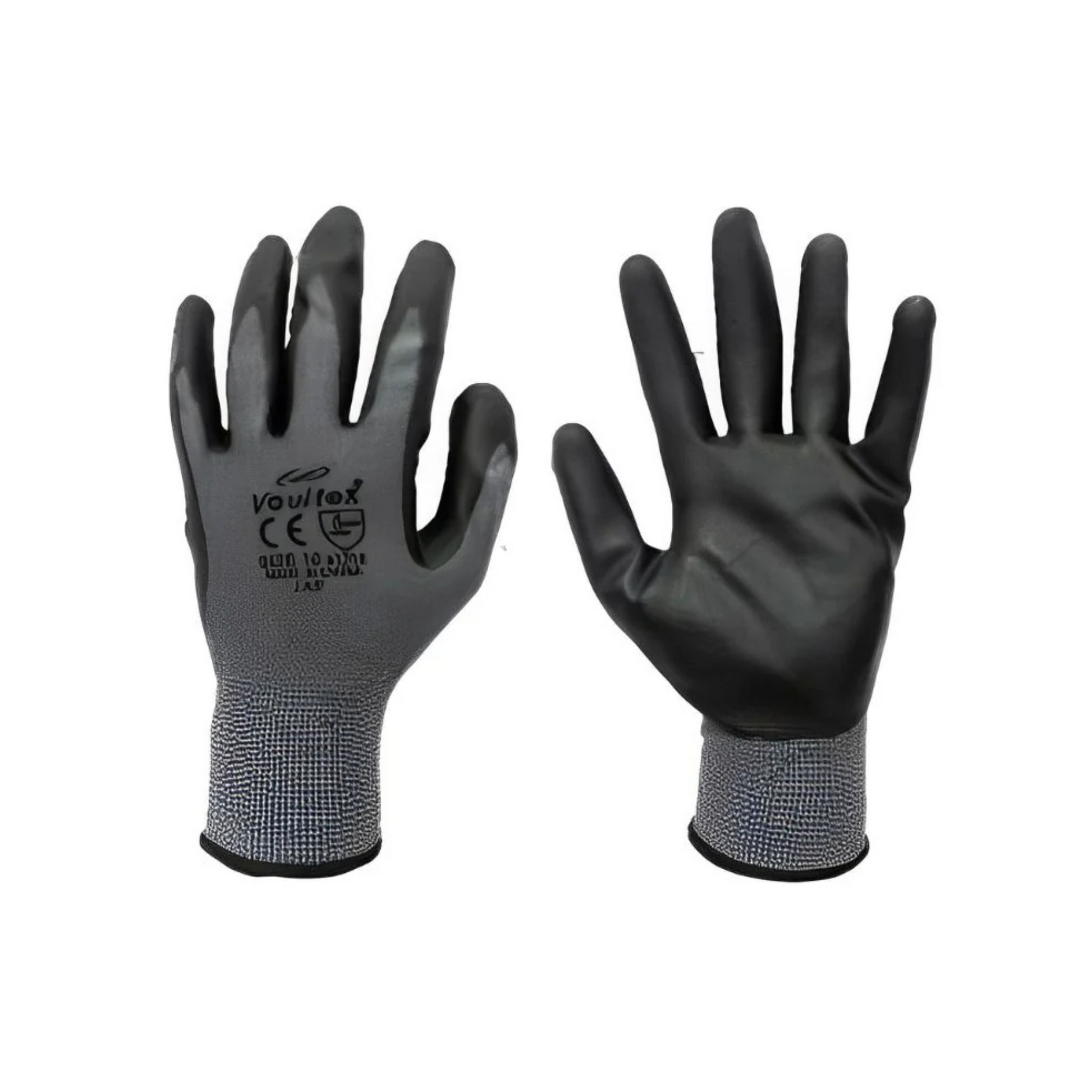 Vaultex JAF Nitrile Foam Coated Gloves - Black and Grey