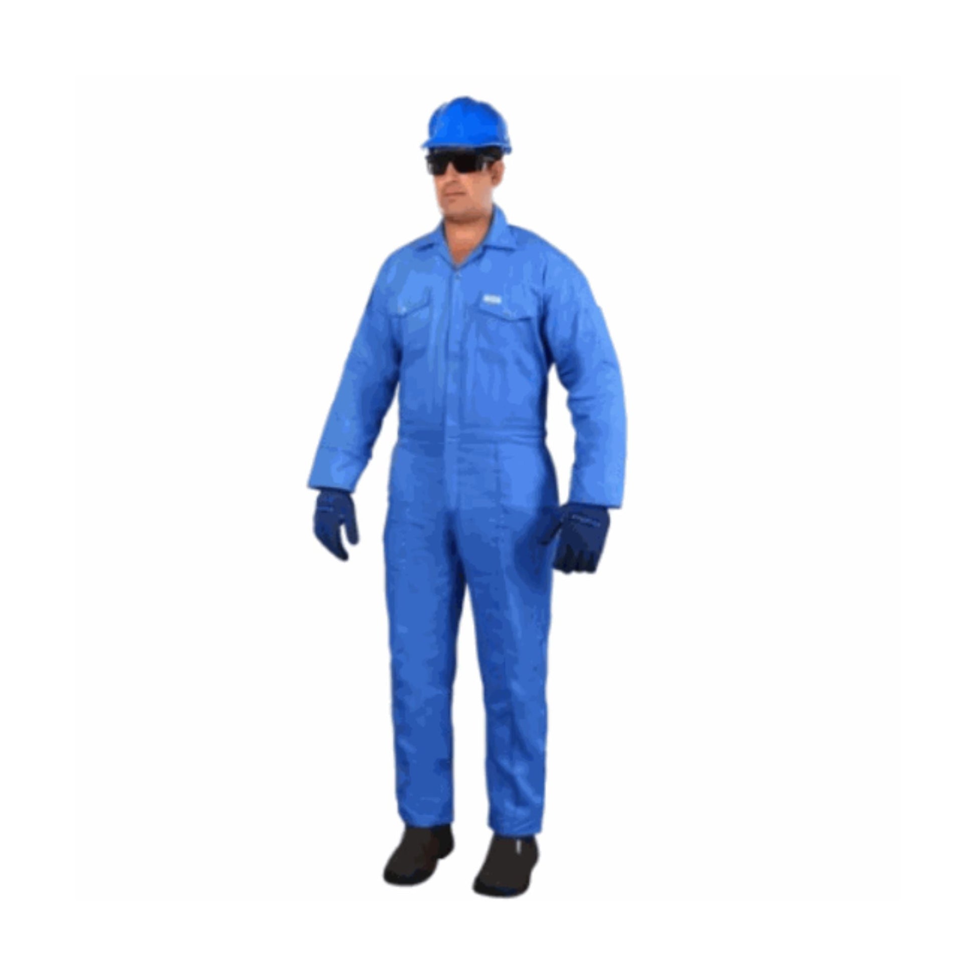Vaultex NDJ 100 Cotton Coverall in petrol blue, 200 GSM durable workwear with multiple pockets and protective design
