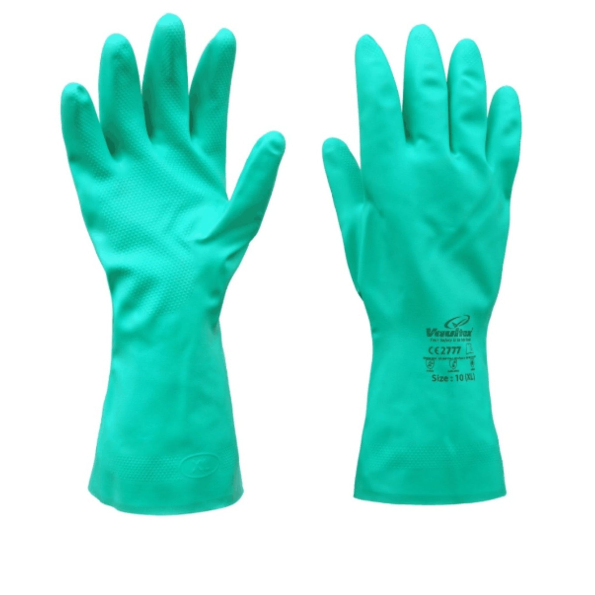 Vaultex Nitrile Gloves PLR – Green, Size M | Durable Protection