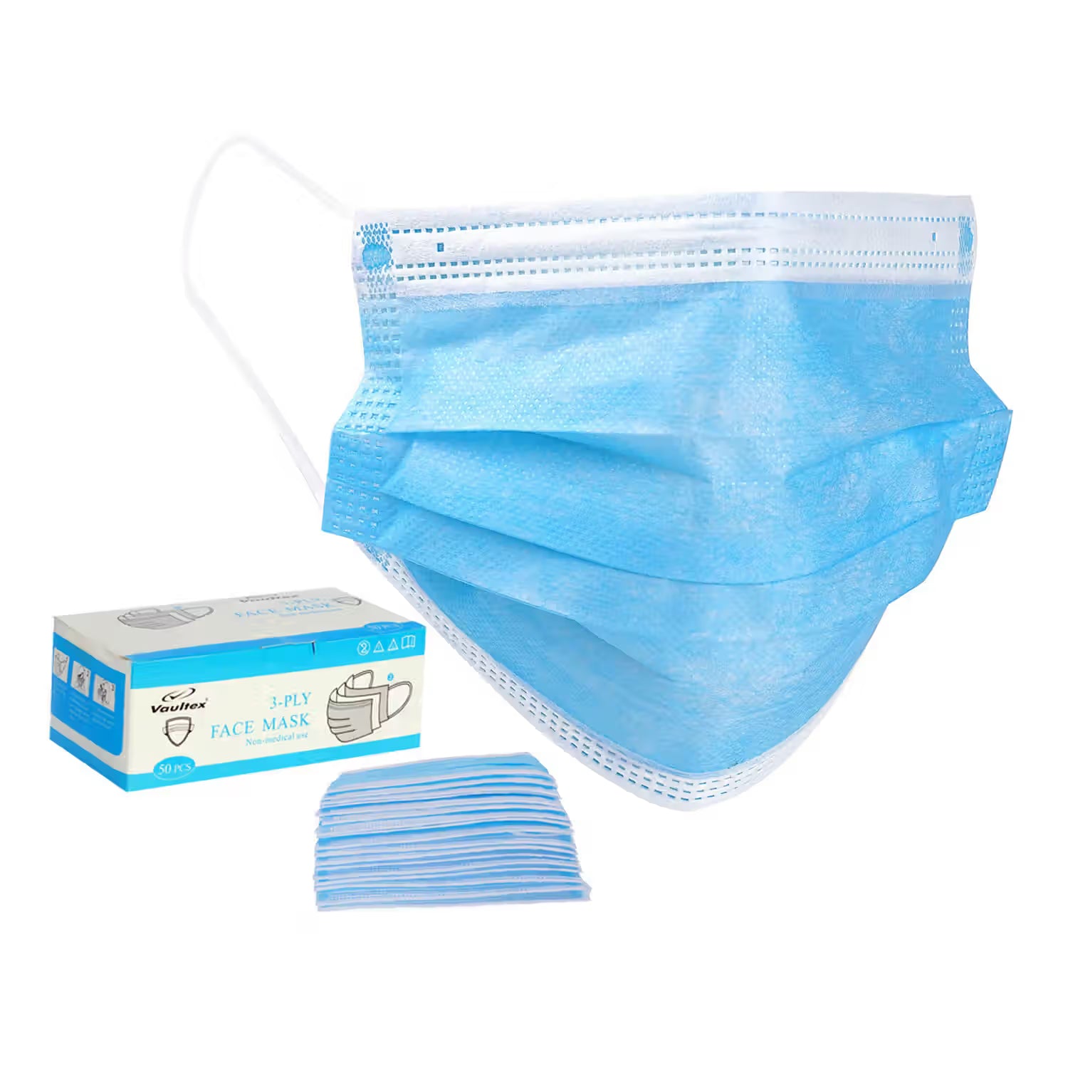 Vaultex AMI 3 PLY Disposable Mask, Blue