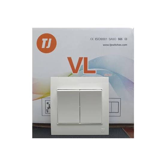 2 Gang 1 Way Switch - White