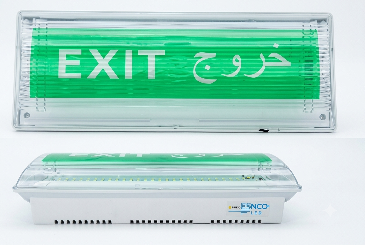 ESNCO LED Emergency Exit Lamp 4W Rechargeable Emergency Light with Lithium Battery Backup